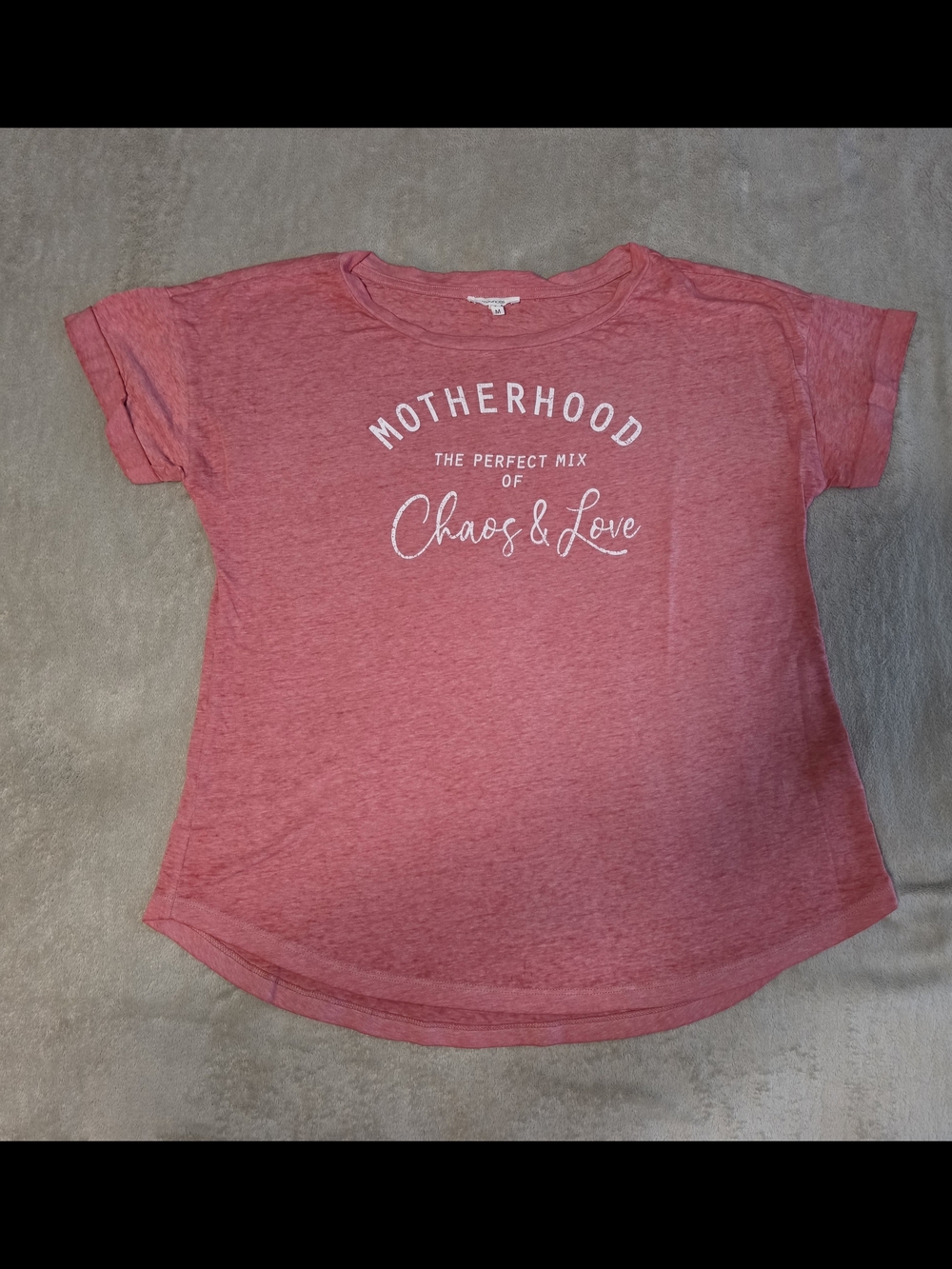 Maurices Pink 'Motherhood - Chaos & Love' Graphic Tee Size:M